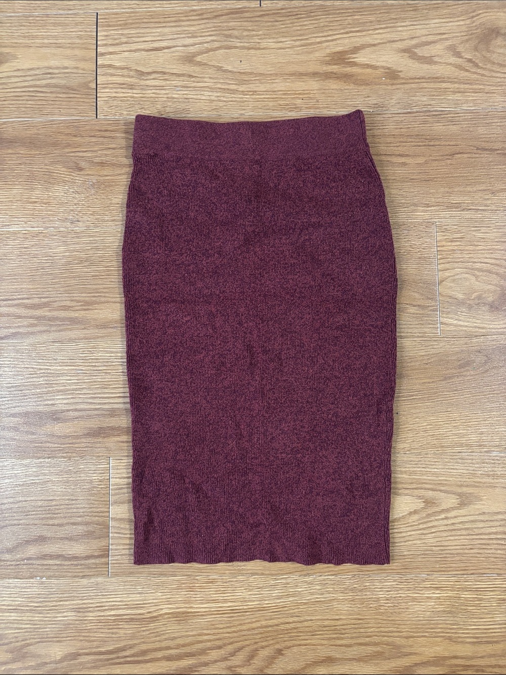 Women's Maroon Knit Pencil Skirt